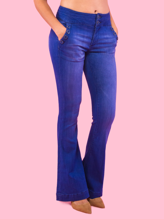 Celebrity Pink Regeneration Women's Juniors High Rise Flare Jeans (7, Dark  Denim) 